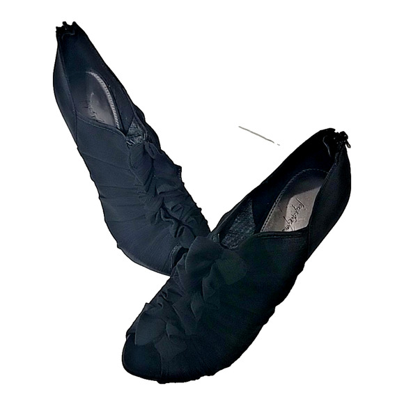 Jacqueline Ferrar Jovana Black Chiffon Ruffle Stilleto Shoes Sz 7.5 M - Picture 8 of 16